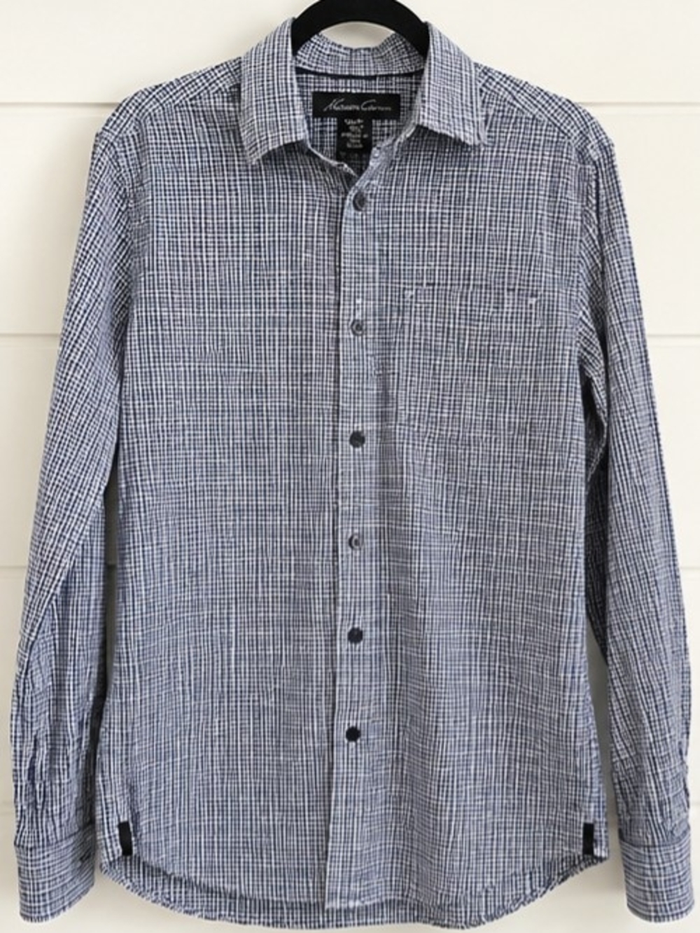 Kenneth Cole New York Men’s Checkered Button-Down Shirt – Size Small